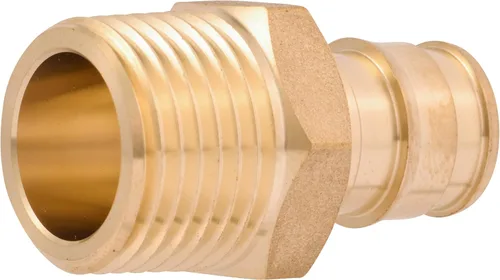 SharkBite Adaptador MNPT de expansión de 1/2 x 1/2 pulgada para tubería PEX-A, accesorios de plomería de latón, adaptador NPT macho para tubería