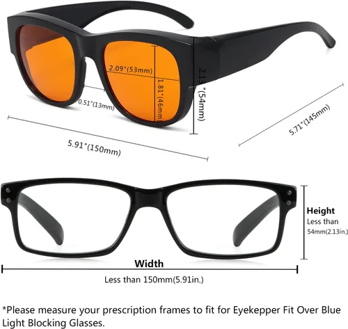 Miniatura 4 de Eyekepper - Lentes para hombres con bloqueo de luz azul, lentes para computadora y juegos, para mujeres 1802-negro-100% bloqueo de luz azul