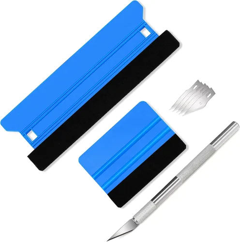 Umaki Kit de tinte de ventana de vinilo con escobilla de fieltro de 8.3 pulgadas y 4 pulgadas, cuchillo preciso y 5 cuchillas, aplicación eficiente