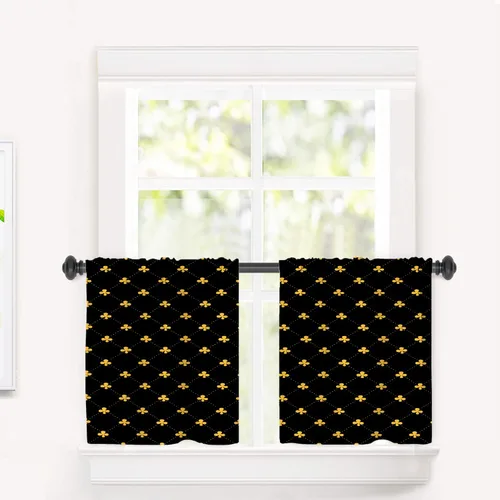 Miniatura 107 de Cortinas opacas de poliéster multicapa para cafetería, con diseño de diamantes, 2 unidades, 26 x 24 pulgadas