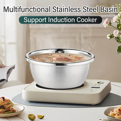 Miniatura 5 de Colador de Acero Inoxidable 304 de 2QT Colador Microporoso y Tazón de Mezcla para Cocina, Colador de Arroz con Cuenco de Lavado para Colar Pasta