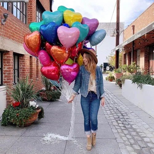 Miniatura 3 de 10 globos de Mylar en forma de corazón azul de 18 pulgadas, para baby shower, boda, día de San Valentín y fiestas