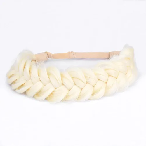 Miniatura 35 de Diadema ancha y despeinada de 2 mechones de cabello sintético trenzado, accesorio de belleza para mujeres y niñas, 62g/2.1 oz (caoba)