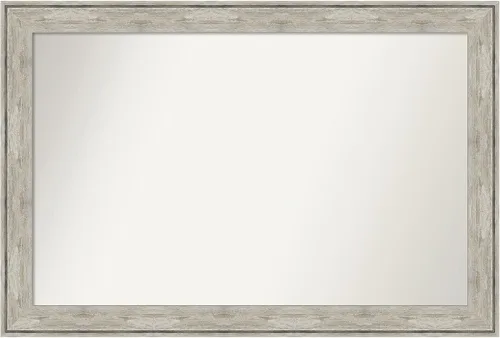 Miniatura 390 de Amanti Art Espejo de baño plateado para sobre fregadero, 28 x 47 pulgadas, espejo rectangular de plata imperial, marco de madera tradicional de gran