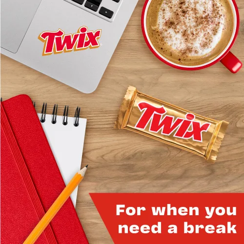 Miniatura 7 de TWIX Dulces de Chocolate a Granel Envueltos Individualmente, Tamaño Completo, Barra de Dulce de Chocolate con Galleta y Caramelo, Perfecta