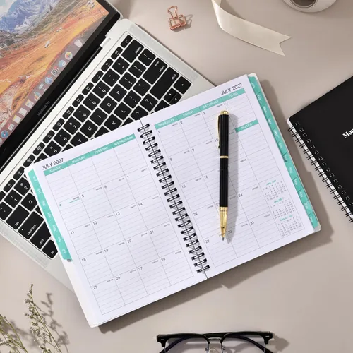 Miniatura 6 de Agenda mensual 2026-2027, agenda mensual 2026-2027, enero 2026 a diciembre 2027, 6.3 x 8.4 pulgadas (tamaño A5), calendario de 2 años con 24 meses