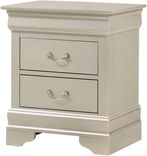 Miniatura 14 de Glory Furniture Louis Phillipe - Mesita de noche con 2 cajones, color negro