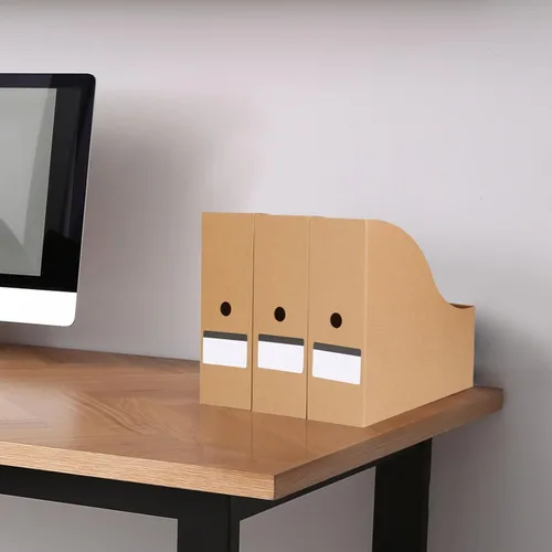 Miniatura 5 de Paquete de 35 organizadores de cartón para archivos, revistas, caja de almacenamiento plegable para revistas, estante de documentos, organizador