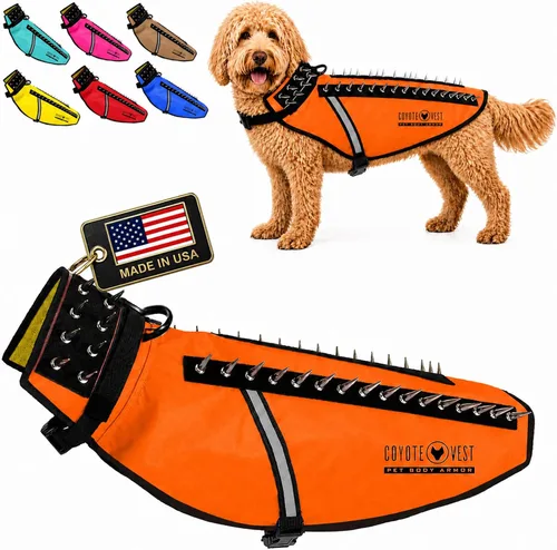 Miniatura 23 de CoyoteVest Chaleco Protector de Arnés para Perro, Accesorios Reflectantes para Perro con Picos para Proteger a tu Mascota de Ataques de Rapaces