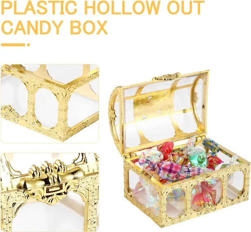 Miniatura 3 de Amosfun 10 cajas de dulces pequeñas mini cofre del tesoro vintage, cajas de recuerdos de boda, aniversario, cumpleaños, fiesta, suministros de 1.97