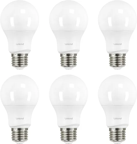 Linkind - Bombillas LED A19 atenuables, equivalente a 40 W, base E26, luz blanca suave de 2,700 Kelvin, 5.7 W, 460 lúmenes, CRI80+, 120 V,
