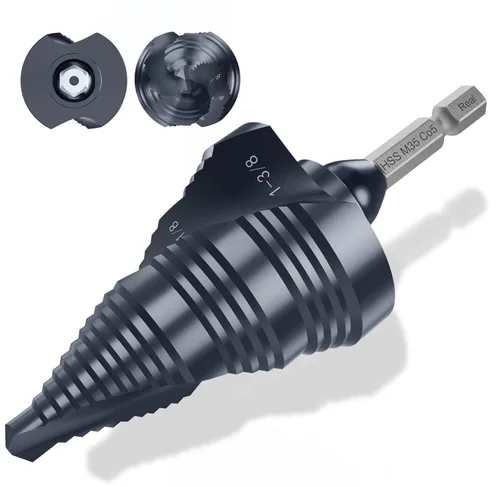 Miniatura 20 de Juego de Brocas de Paso, de 1/4" a 2-3/8", Broca de Paso de Vástago Hexagonal de Acero de Alta Velocidad para Acero Inoxidable, Metal, Aluminio
