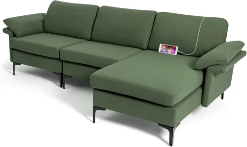 Miniatura 24 de Giantex Juego de 2 sofás individuales, silla decorativa, con cómodo cojín de 5 pulgadas, reposabrazos con cremallera, patas de acero, sillón de sala