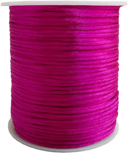 Miniatura 33 de 2.0 mm x 110 yardas de cordón de satén de nailon para abalorios, hilo trenzado para nudos chinos, rattail, macramé, pulseras, collares, fabricación