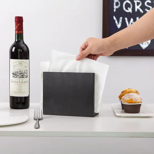 Miniatura 6 de Servilletero de papel de madera rústica, dispensador de almacenamiento de servilletas para mesas, accesorios de oficina de cocina para restaurantes