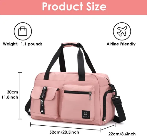 Miniatura 2 de Pequeña bolsa de viaje para mujeres y hombres, bolsas de gimnasio con bolsillo húmedo y compartimento para zapatos, bolsa de hospital de compras