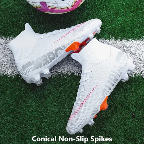 Miniatura 5 de XJIODF Men's AGFG Soccer Cleats Football Shoes High-Tops Lace-Up Non-Slip Spikes
