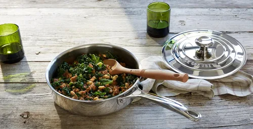 Miniatura 5 de Le Creuset Sartén de acero inoxidable de tres capas, 3 cuartos de galón.