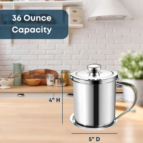 Miniatura 2 de Cocina Acero Inoxidable Almacenamiento de Aceite Guardián Freidora Amigo
