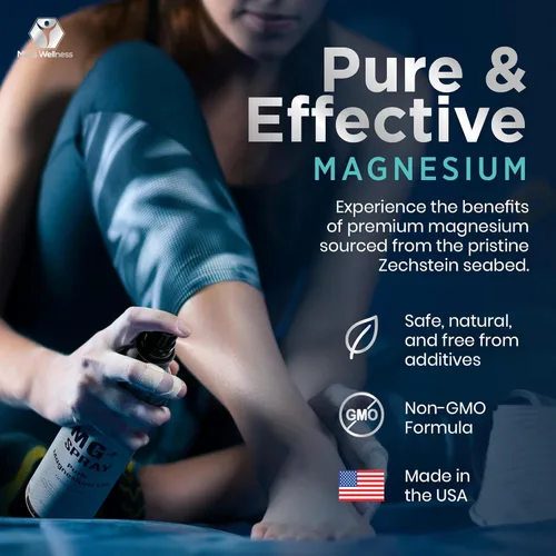Miniatura 6 de Spray tópico de magnesio para dormir y calambres en las piernas, fabricado en Estados Unidos por Mars Wellness, 8 onzas, aceite de magnesio puro