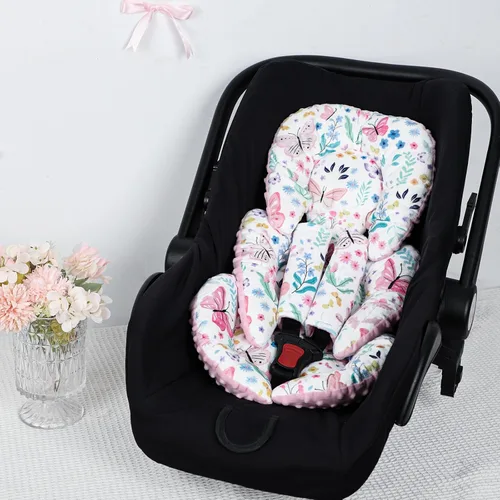 Miniatura 6 de Inserto de asiento de automóvil para niñas y bebés, soporte suave para la cabeza del asiento de automóvil y 2 almohadillas de correa, inserto