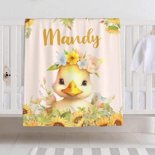 Miniatura 18 de Manta de bebé personalizada para niñas y niños, manta de bebé personalizada con nombre de bosque de animales para niños pequeños, baby shower