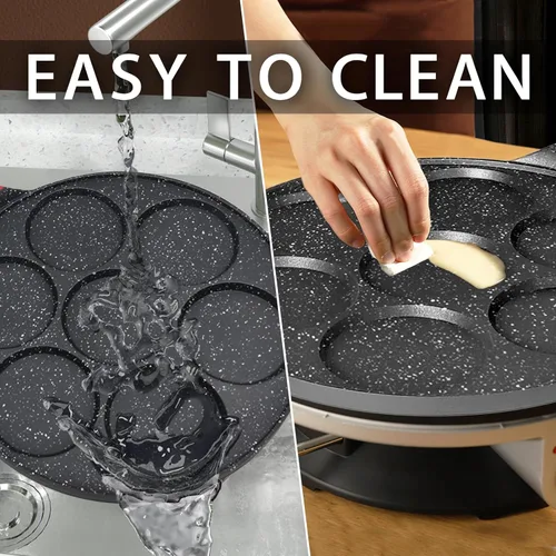 Miniatura 5 de Sartén para huevos para tortillas, sartén para panqueques de dólares plateados para niños, mini panqueques, sartén antiadherente para desayuno