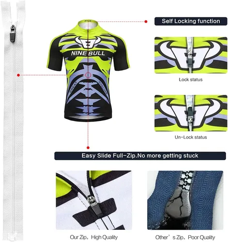Miniatura 2 de Conjunto de camiseta de ciclismo para hombre, camiseta reflectante de secado rápido y pantalones cortos de ciclismo acolchados 3D, M