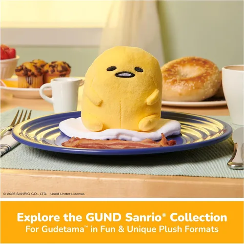 Miniatura 7 de GUND Sanrio Gudetama - Animal de peluche Lazy Egg, juguete de peluche Shakipiyo Chick para niños de 1 año en adelante, 5