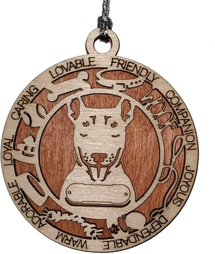 Miniatura 53 de Adorno de Navidad personalizado de madera para perro de 3 pulgadas, nombre y texto personalizables, hecho a mano en Estados Unidos, diseño de corte