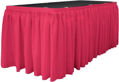 Miniatura 39 de LA Linen Falda de mesa de popelina de poliéster para mesas rectangulares, tela plisada para banquetes de boda, 14 pies por 29 pulgadas de largo