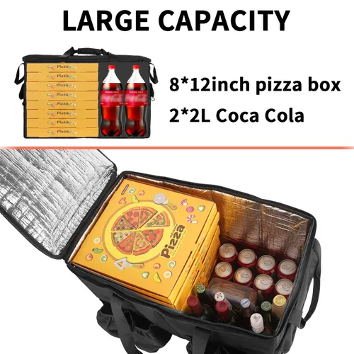 Miniatura 3 de MATEIN Bolsa aislante para entrega de alimentos, bolsa térmica XXXL para alimentos fríos y calientes, resistente al agua, plegable, para transporte