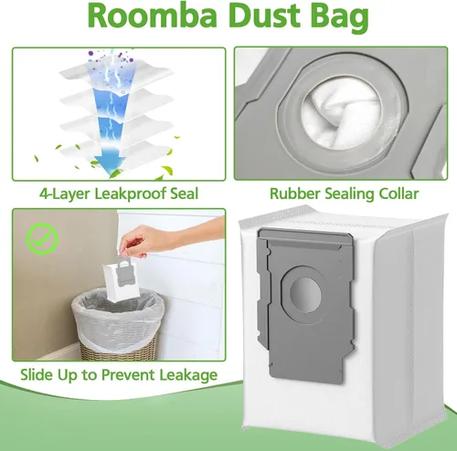 Miniatura 6 de Piezas de repuesto para iRobot Roomba Combo i5, i5+, j5, j5+ robot aspirador, kit de accesorios: cepillos de goma dobles multisuperficie + 4 filtros