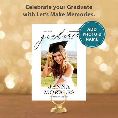 Miniatura 2 de Let's Make Memories Anuncios de Graduación Personalizados Clase de 2025-15 Invitaciones de Calidad Premium - 5x7 - Tarjetas con Foto Personalizadas