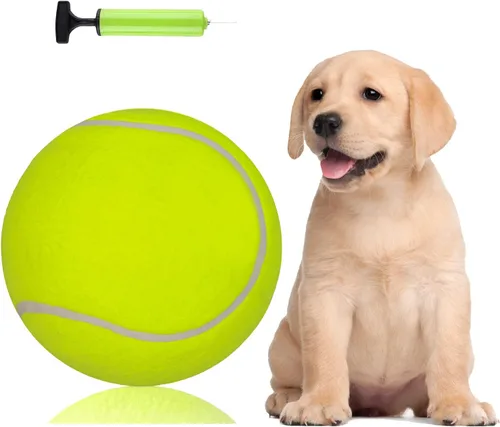 Pelota de tenis grande para perros, pelotas de tenis gigantes inflables de 9.5 pulgadas, juguetes grandes para mascotas para deportes al aire