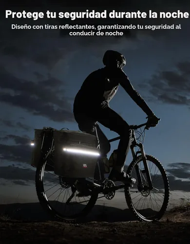 Miniatura 6 de KEMIMOTO - Bolsa para bicicleta alforja con cubierta anti-lluvia, bolsa de sillín de bicicleta impermeable de 34L para almacenamiento de bolsas