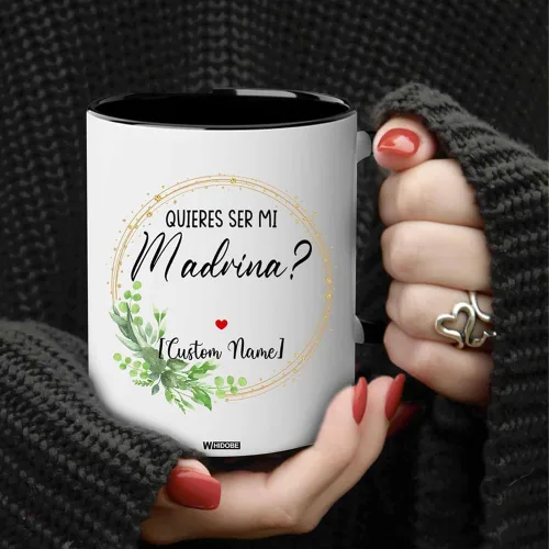 Miniatura 5 de WHIDOBE Tazas de café Padrino Madrina personalizadas, regalos Padrinos De Bautizo, Quieres Ser Mi Madrina, Quieren Ser Mis Padrinos De Bautizo, Set