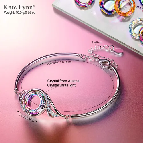 Miniatura 2 de Kate Lynn Pulsera de fénix "Rise From the Ashes" hecha con cristales de Austria, pulsera ajustable para mujer de 7 pulgadas + 2 pulgadas