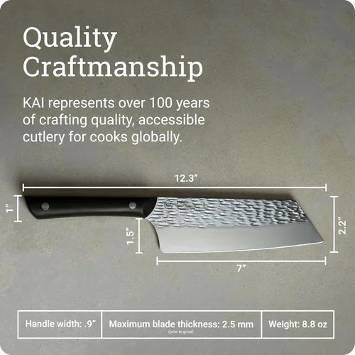 Miniatura 6 de Cuchillo utilitario asiático Kai PRO de 7", cuchillo de cocina japonés afilado a mano ideal para salteados, hoja de acero inoxidable japonés AUS6M