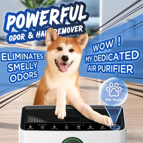 Miniatura 2 de Purificadores de aire para el hogar, habitación grande de hasta 2200 pies cuadrados, purificador de aire MOOKA para mascotas domésticas con filtro