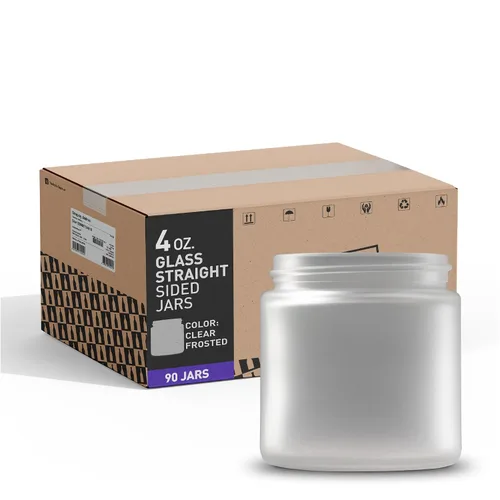 Miniatura 25 de The Bottle Depot - Tarro de vidrio de 4 oz (3.4 fl oz) - Ámbar transparente - 90 frascos - Cierres no incluidos - Acabado de cuello 58-400 - Tarros