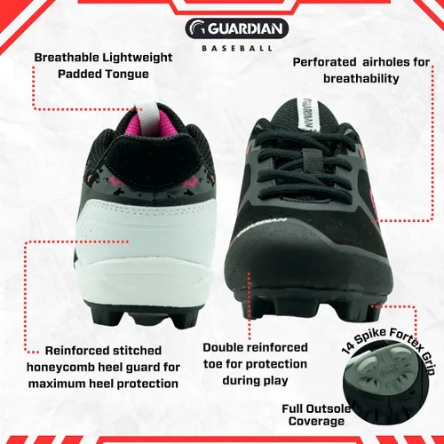 Miniatura 2 de Guardian Baseball Tacos de béisbol para niños y niñas, talla 12 para niños pequeños a 7 niños grandes