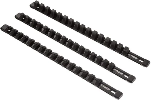 Miniatura 8 de ARES 70087-Organizador de enchufes de aluminio de 3 piezas, rieles de transmisión de 1/4 pulgadas, 3/8 pulgadas y 1/2 pulgadas con capacidad para 48