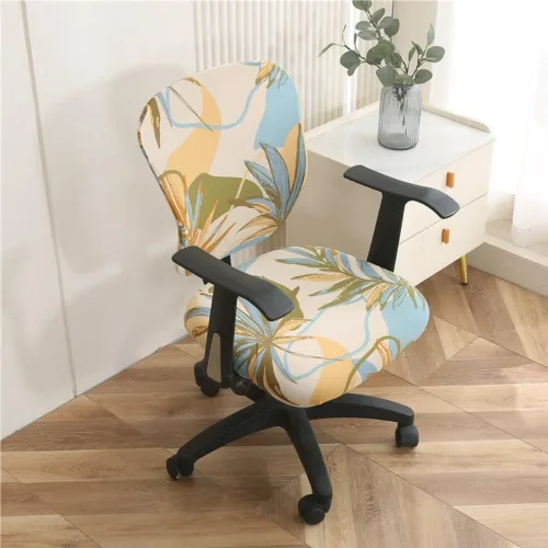 Miniatura 3 de Jinzio Funda para silla de oficina de computadora, tela protectora dividida y elástica, de poliéster, universal, para escritorio, para silla