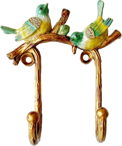 Gancho de pared decorativo con forma de pájaro vintage para colgar ropa, abrigos, toallas, llaves, sombreros, 1 paquete de gancho de pared montado