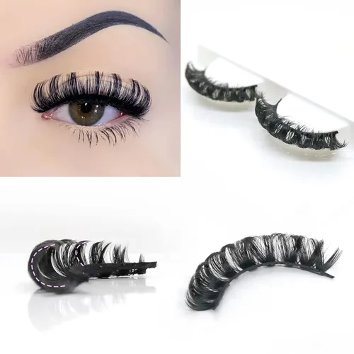 Miniatura 5 de 10 pares de pestañas rusas 3D suaves, con curvatura DD, pestañas postizas de visón sintético, aspecto natural