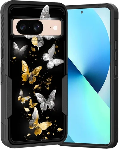 Miniatura 173 de Funda para Pixel 6A, Híbrida de Doble Capa de Servicio Pesado Resistente a Prueba de Golpes PC Duro + Funda Protectora de Silicona Suave para Google