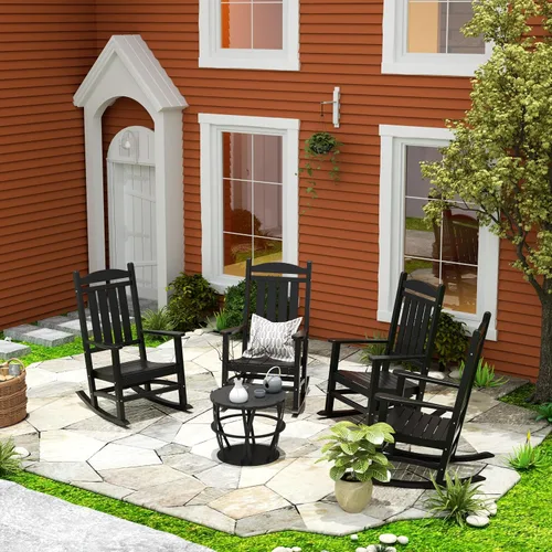 Miniatura 4 de WestinTrends Malibu - Mecedora para exteriores y patio, color negro