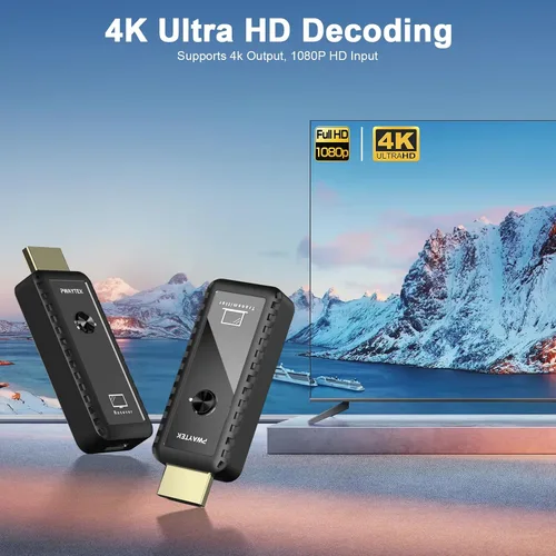 Miniatura 3 de Transmisor y receptor HDMI inalámbrico de 328 pies/328.1 ft, kit de extensor HDMI inalámbrico, Plug & Play, soporte de decodificación 4K 2.4/5G