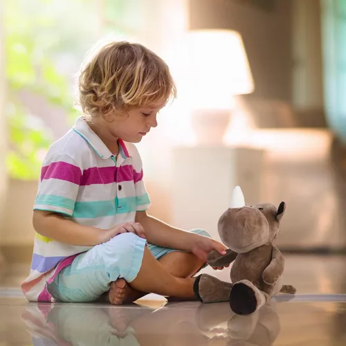 Miniatura 7 de Elcoho Juego de 8 animales de peluche de safari de 9.8 pulgadas, animales de peluche de zoológico, lindos juguetes de peluche para fiestas temáticas